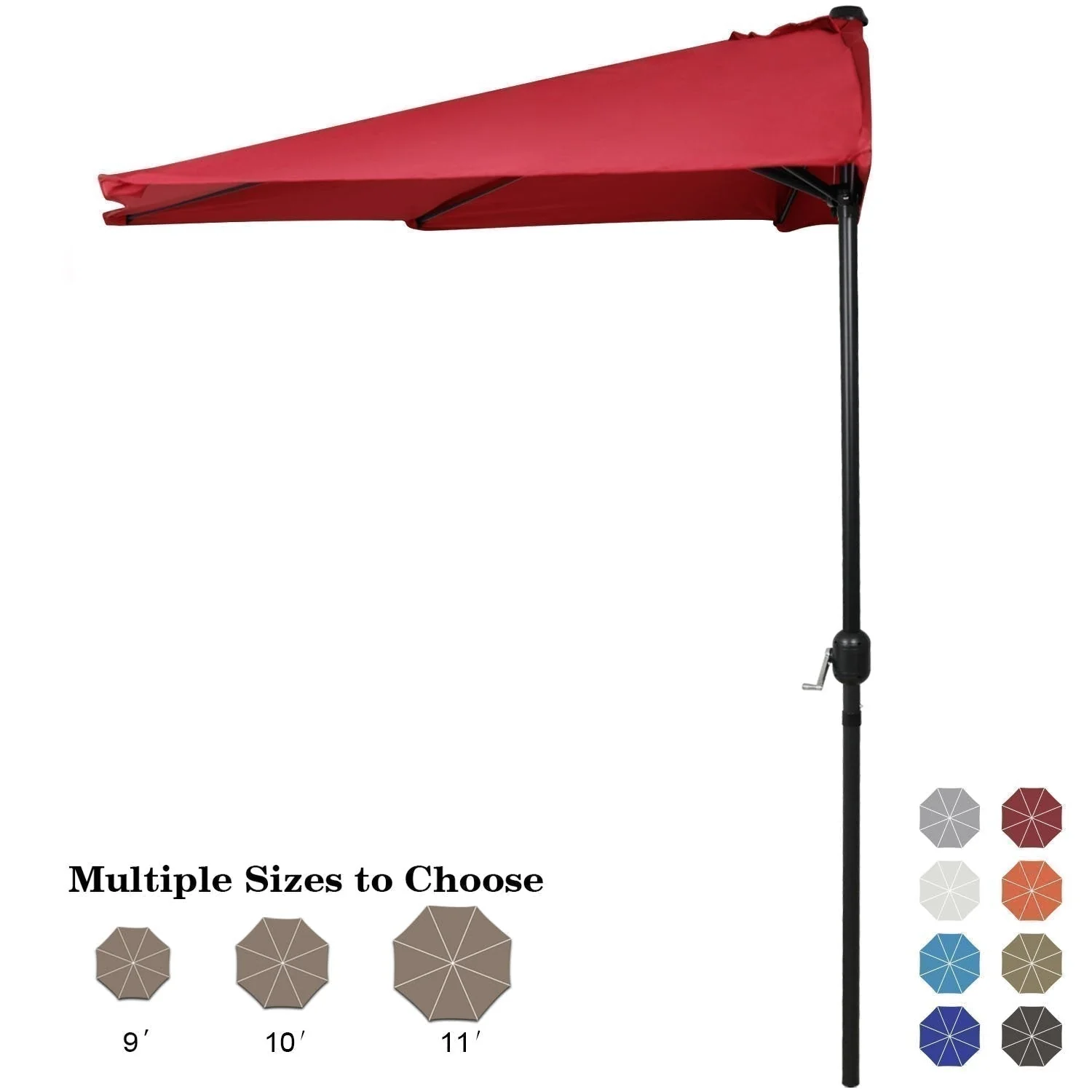 Patio Umbrella Half Round Outdoor Umbrella - Image 4