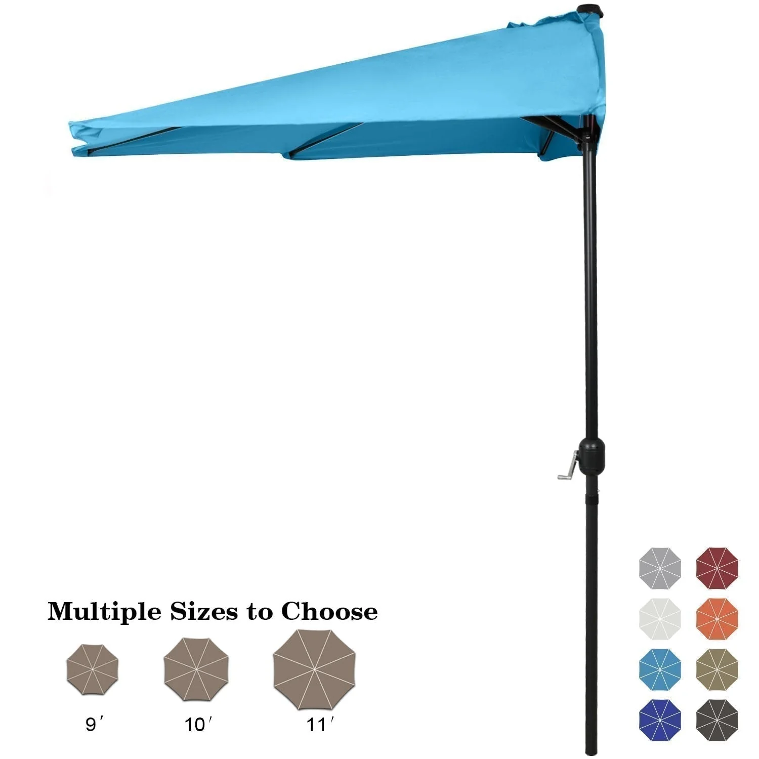Patio Umbrella Half Round Outdoor Umbrella - Image 5
