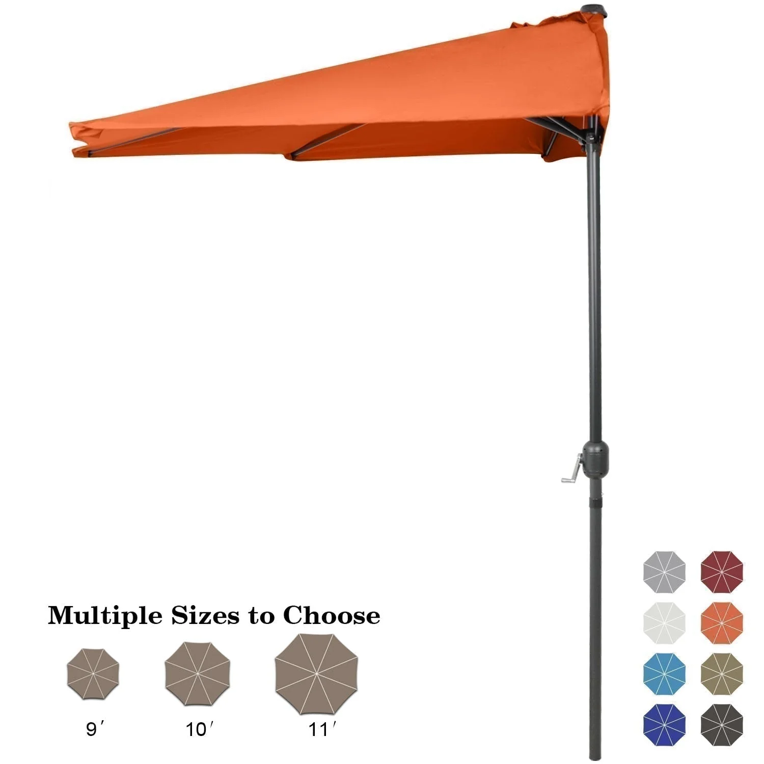 Patio Umbrella Half Round Outdoor Umbrella - Image 6