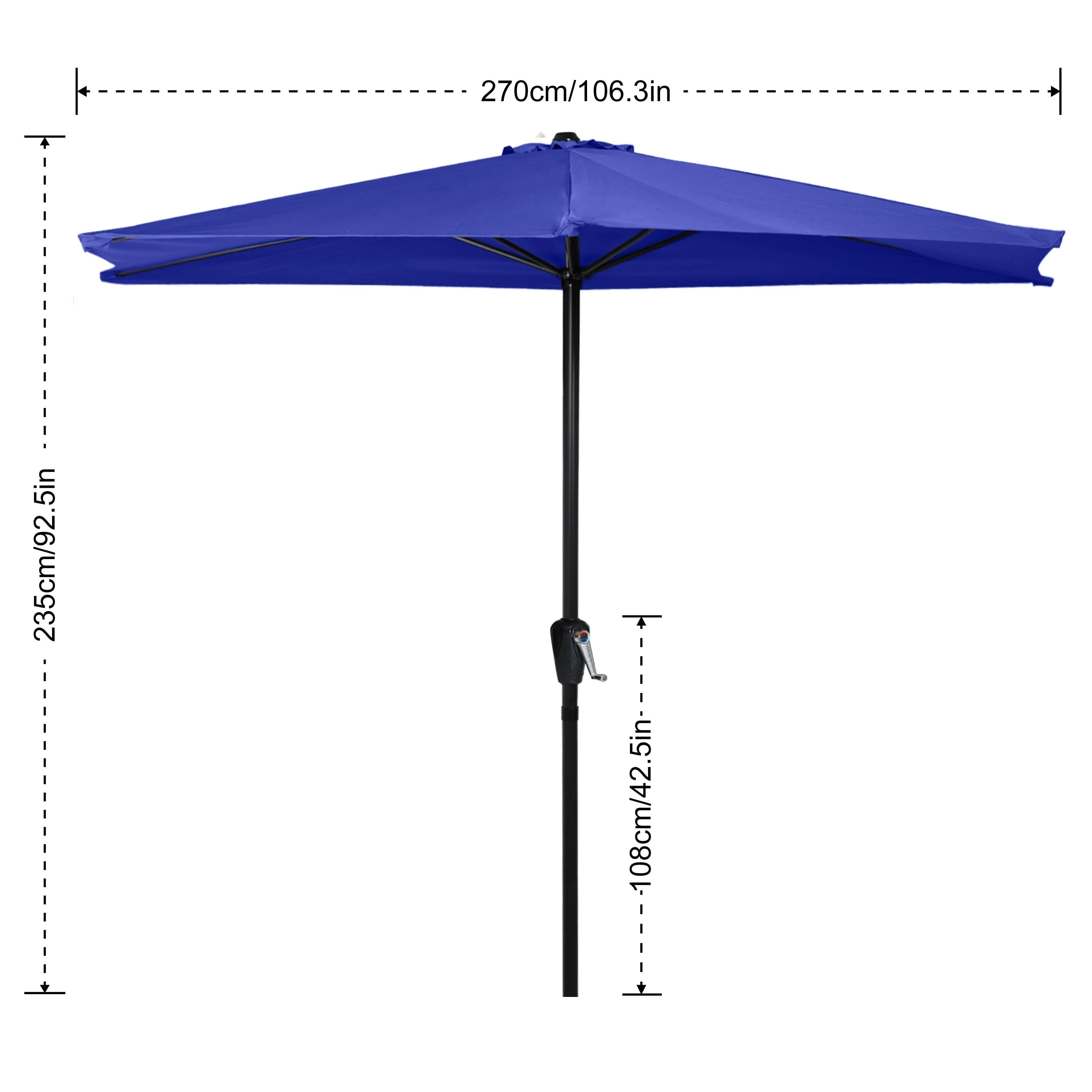 Patio Umbrella Half Round Outdoor Umbrella - Image 9