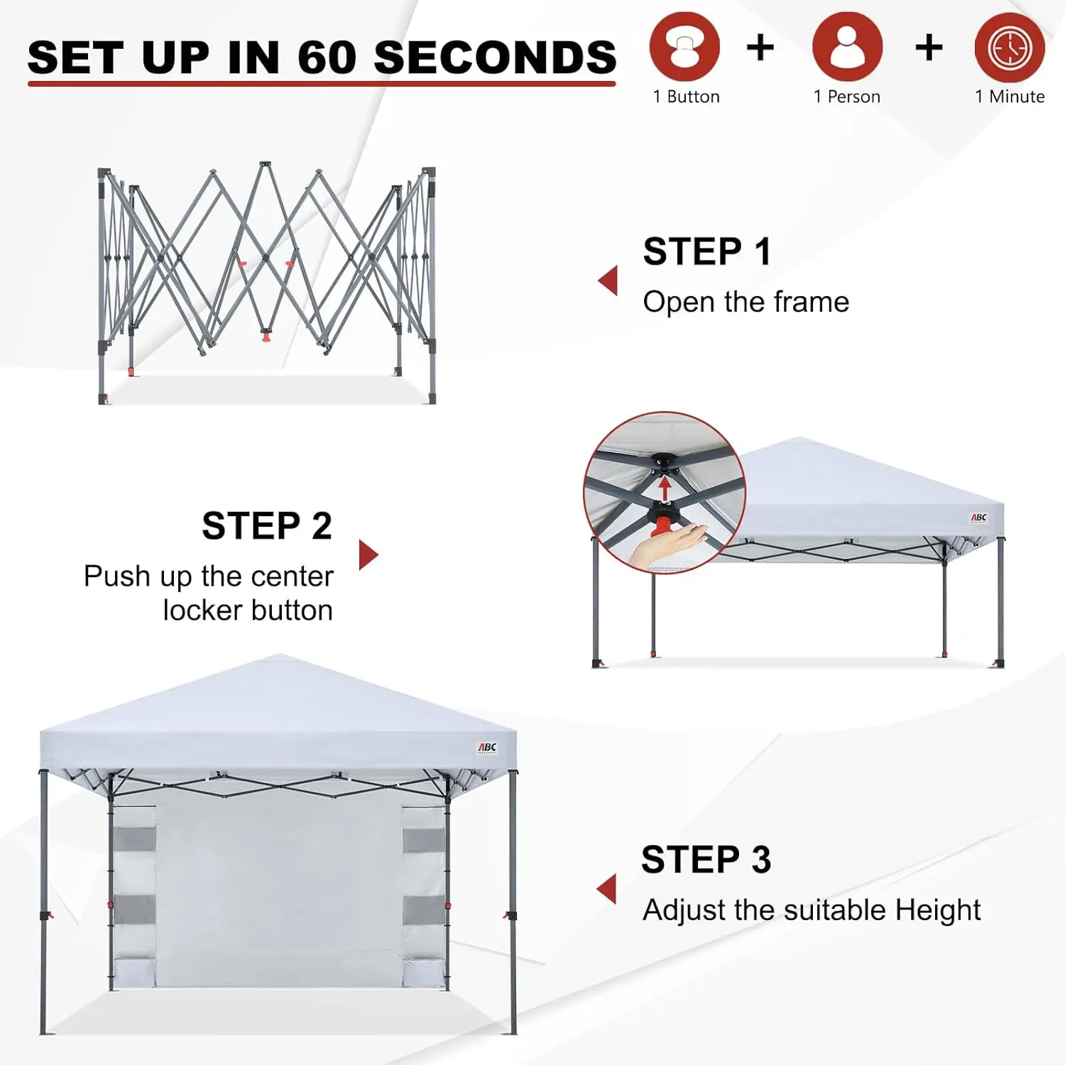 10x10 Pop‑up Canopy Tent with Storage Sidewall - Image 8