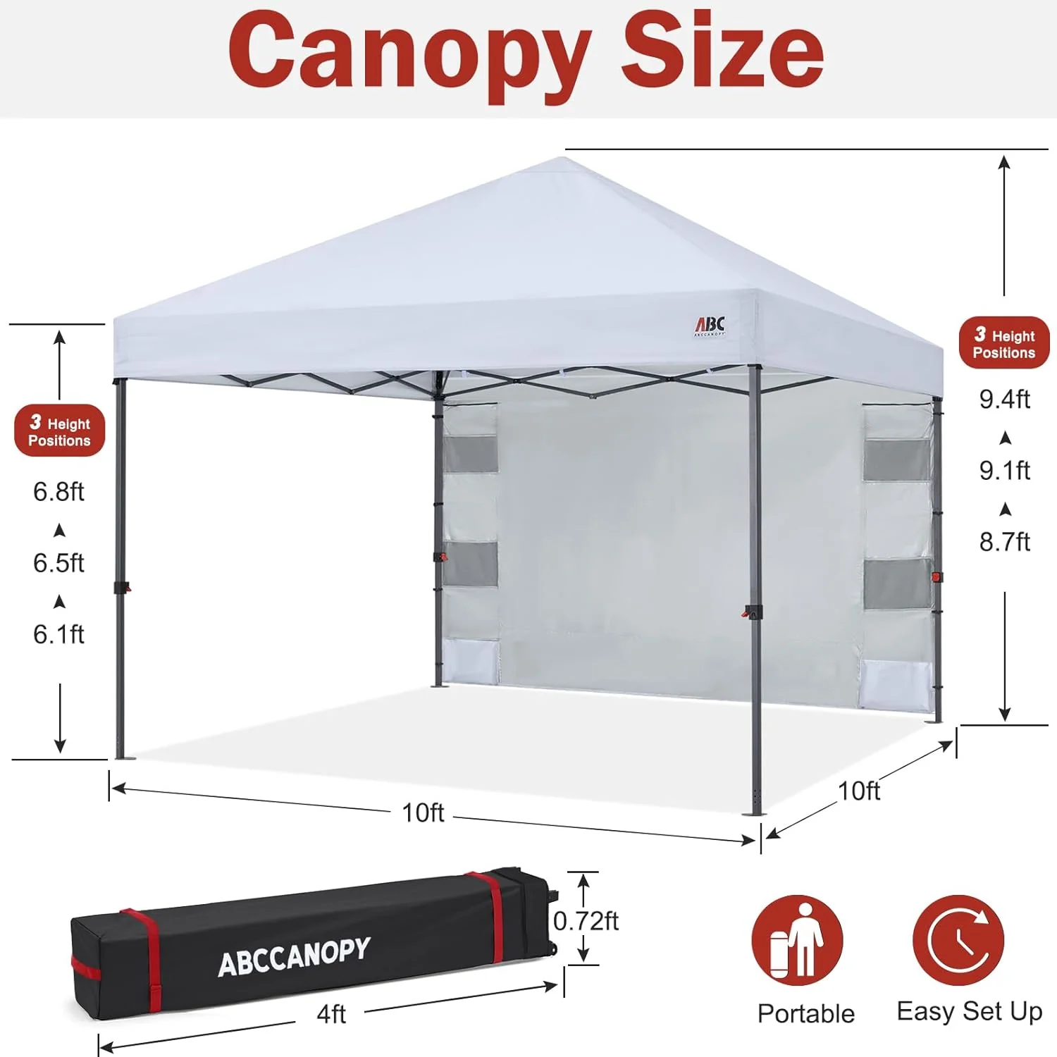 10x10 Pop‑up Canopy Tent with Storage Sidewall - Image 9
