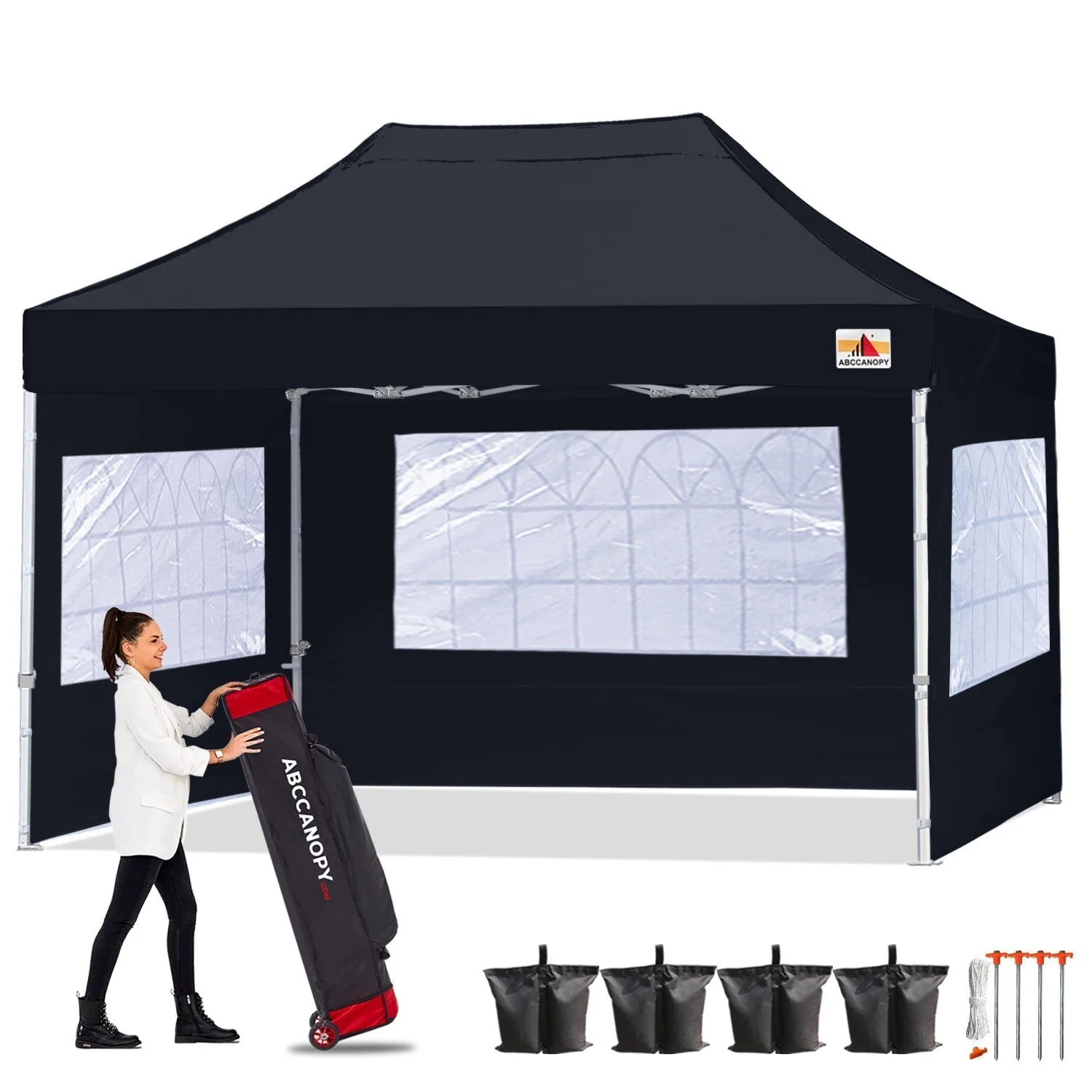 S1 Nova Base™-Lite Commercial Pop Up Canopy Tent with Window Sidewalls - Image 23