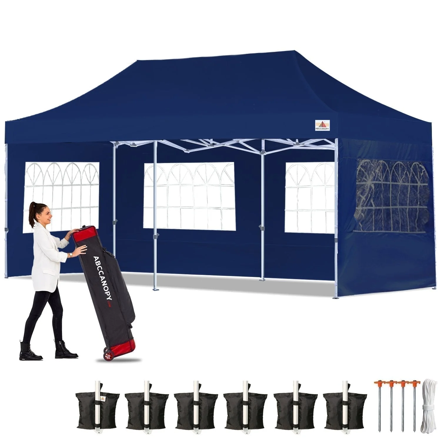 S1 Nova Base™-Lite Commercial Pop Up Canopy Tent with Window Sidewalls - Image 35