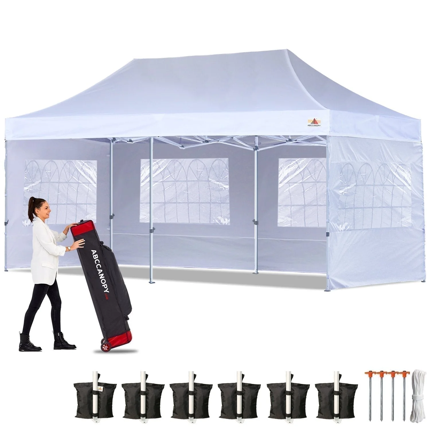 S1 Nova Base™-Lite Commercial Pop Up Canopy Tent with Window Sidewalls - Image 36