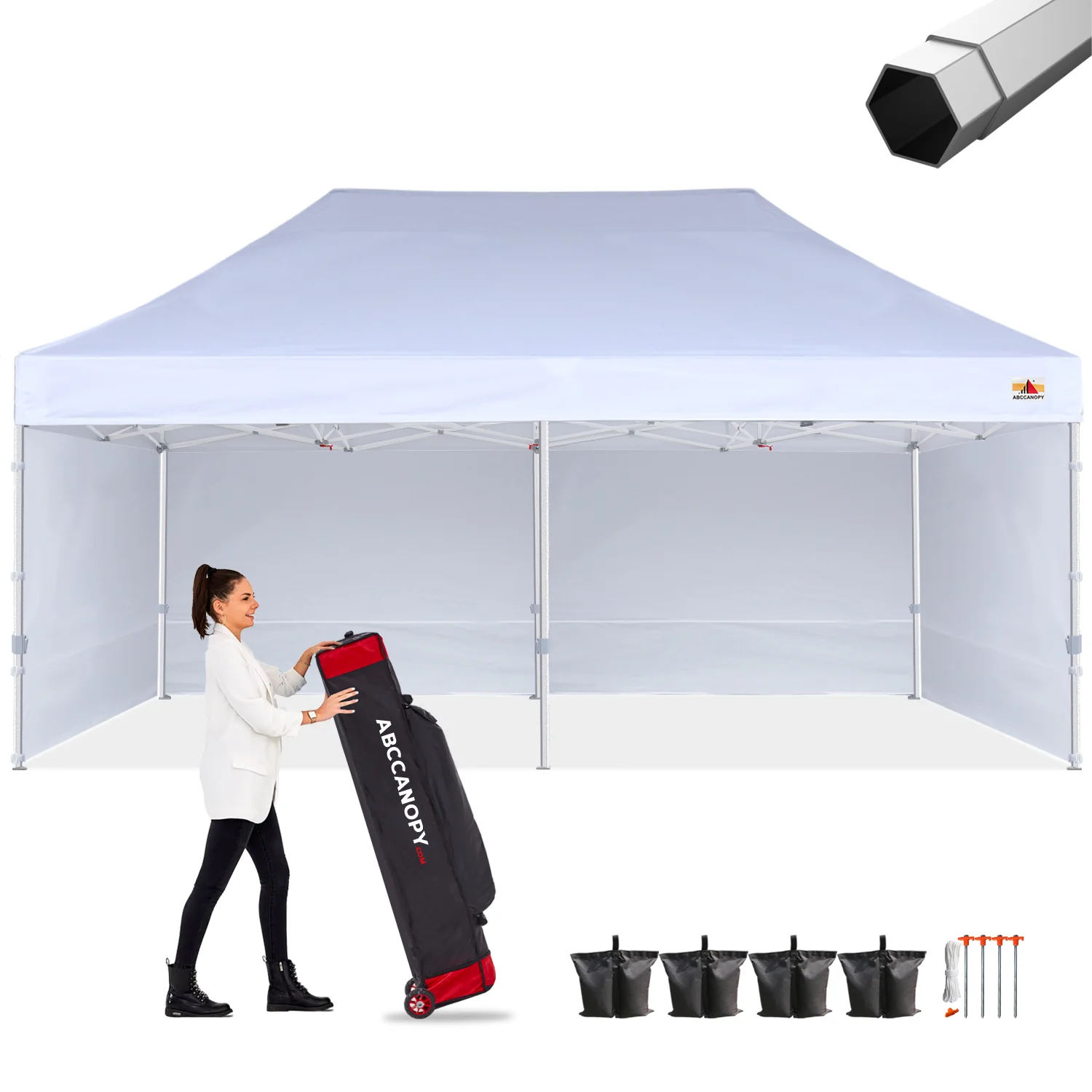 S2 Nova Base™-Frame Heavy Duty Pop Up Canopy Tent with Sidewalls 4-Pack - Image 10