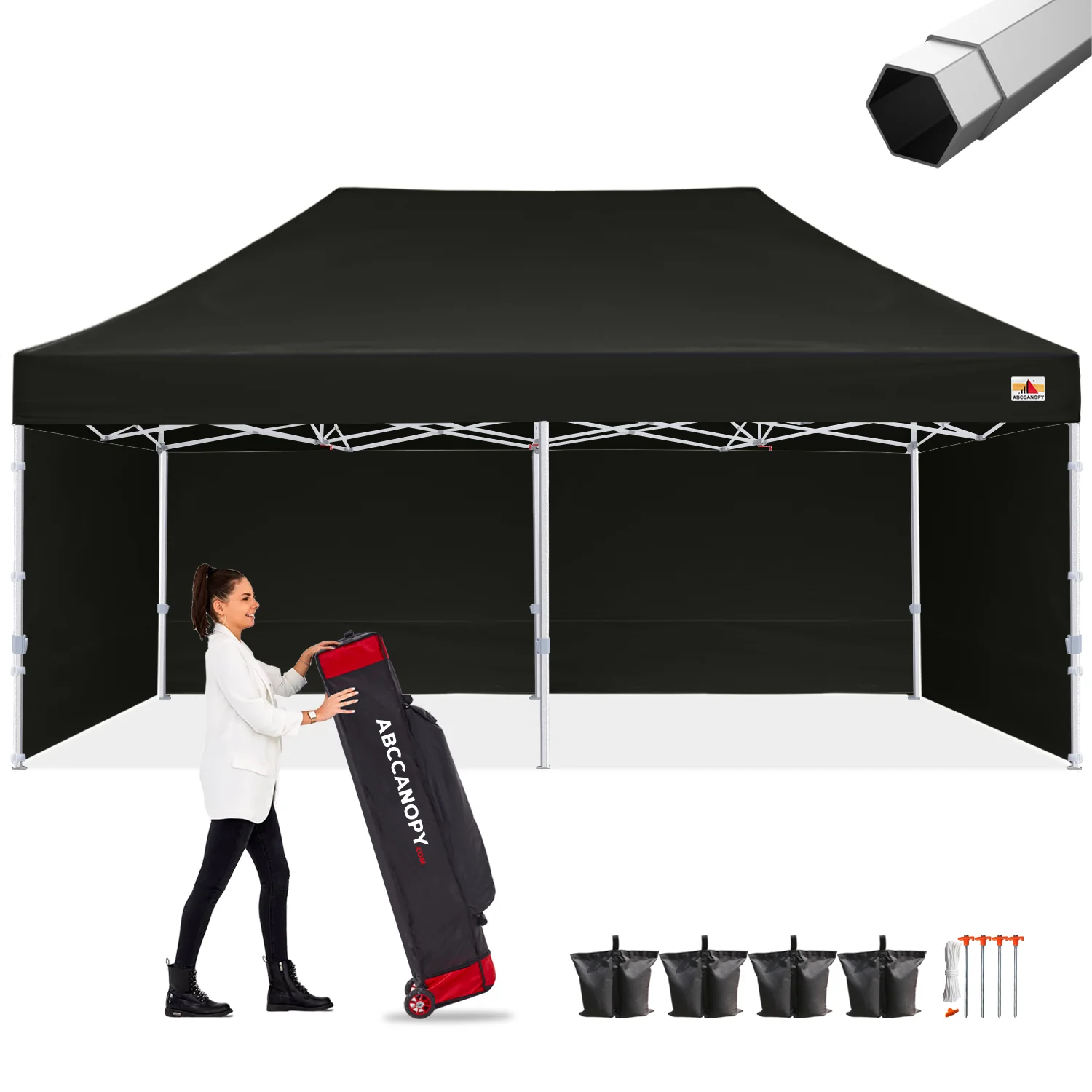 S2 Nova Base™-Frame Heavy Duty Pop Up Canopy Tent with Sidewalls 4-Pack - Image 11