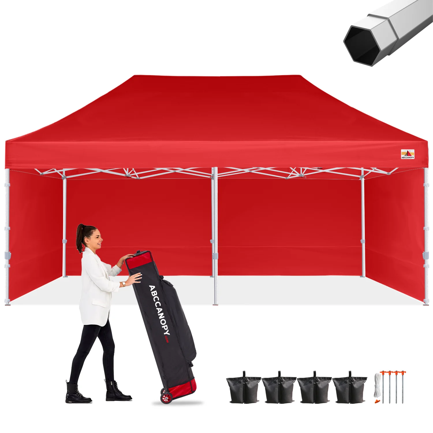 S2 Nova Base™-Frame Heavy Duty Pop Up Canopy Tent with Sidewalls 4-Pack - Image 4