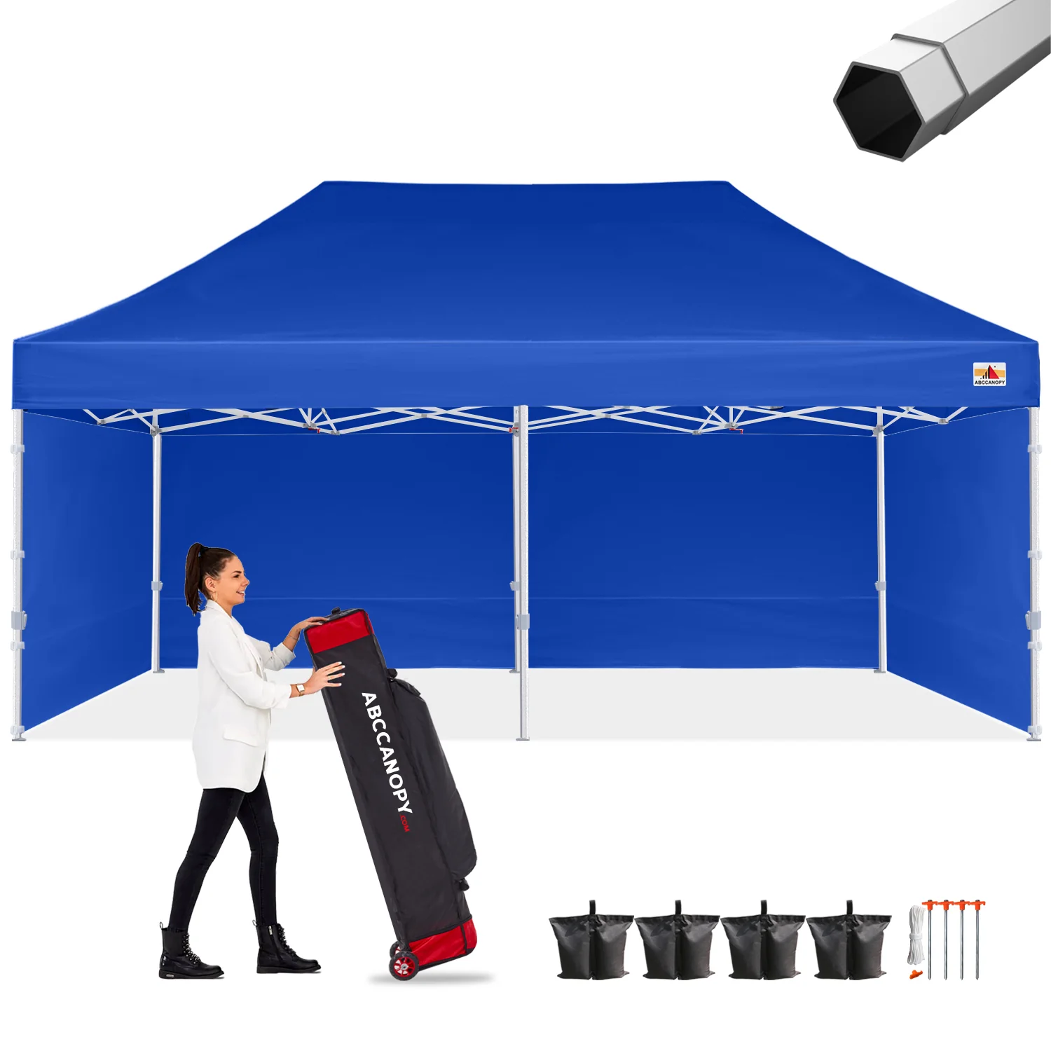 S2 Nova Base™-Frame Heavy Duty Pop Up Canopy Tent with Sidewalls 4-Pack - Image 5