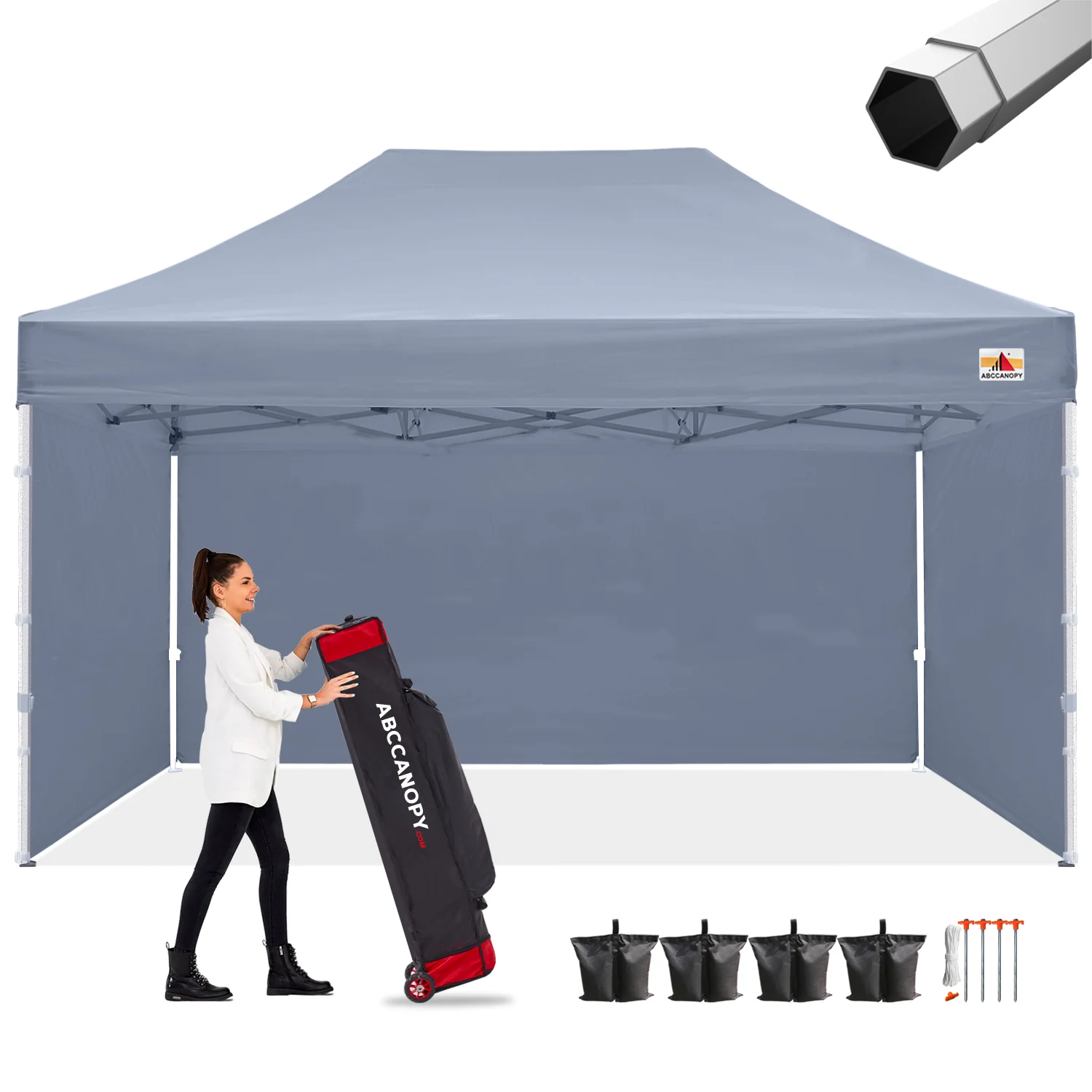 S2 Nova Base™-Frame Heavy Duty Pop Up Canopy Tent with Sidewalls 4-Pack - Image 7