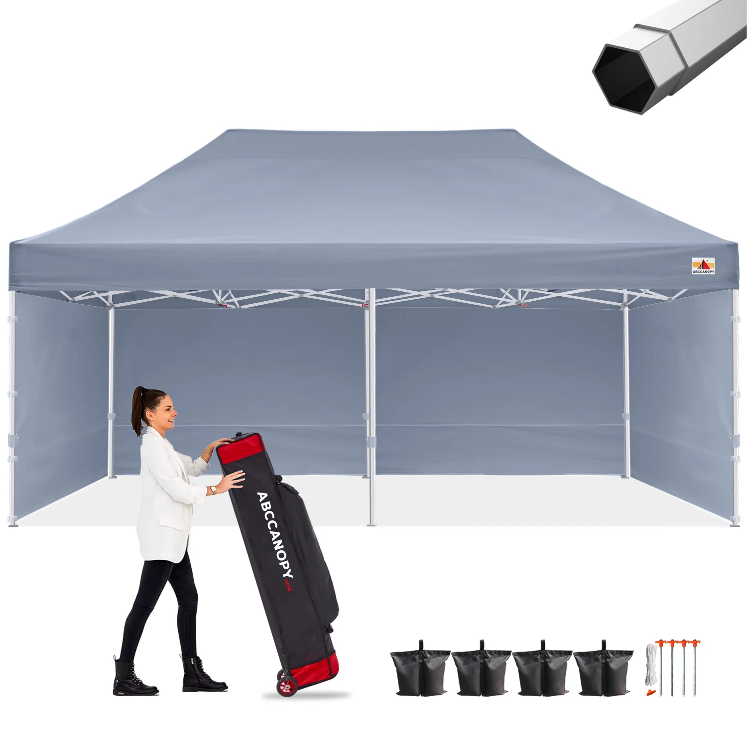S2 Nova Base™-Frame Heavy Duty Pop Up Canopy Tent with Sidewalls 4-Pack - Image 8