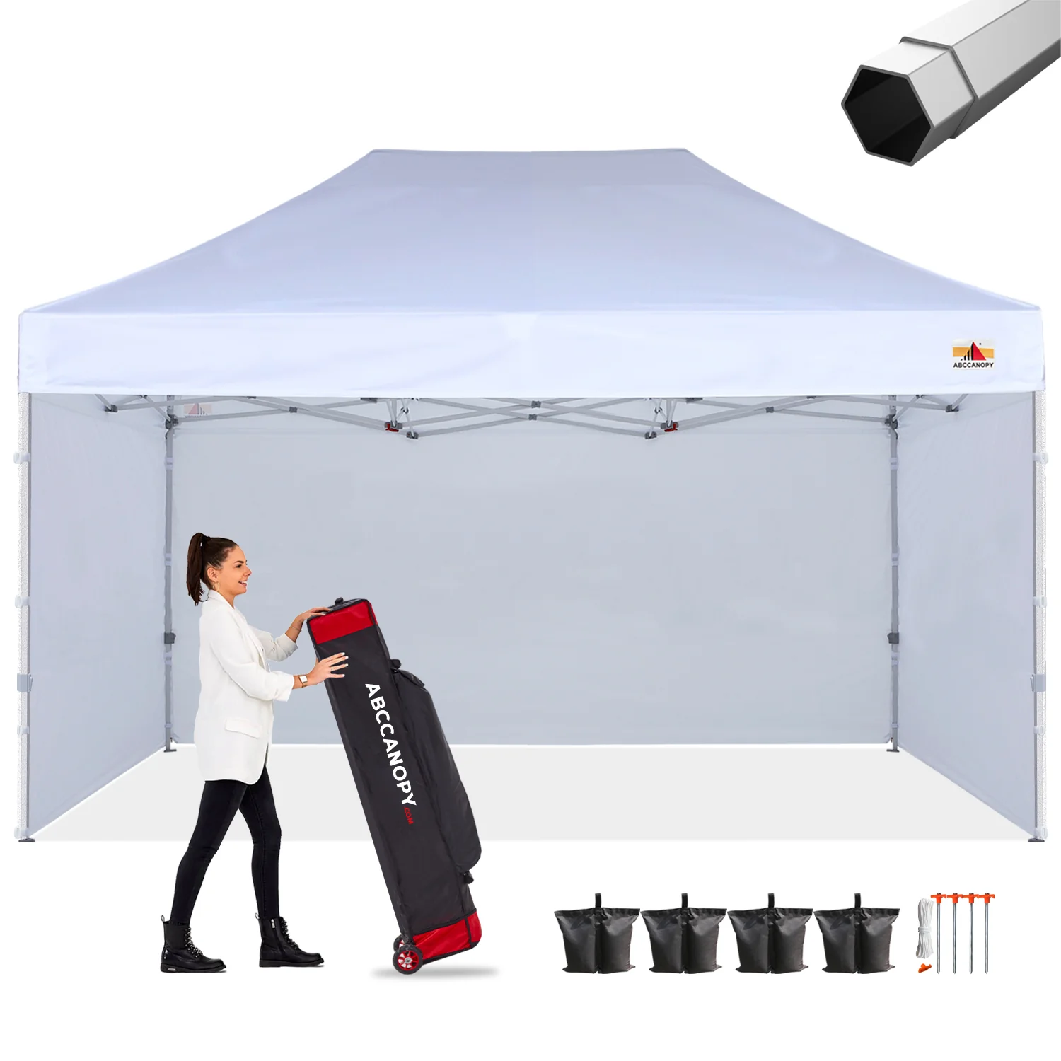 S2 Nova Base™-Frame Heavy Duty Pop Up Canopy Tent with Sidewalls 4-Pack - Image 9
