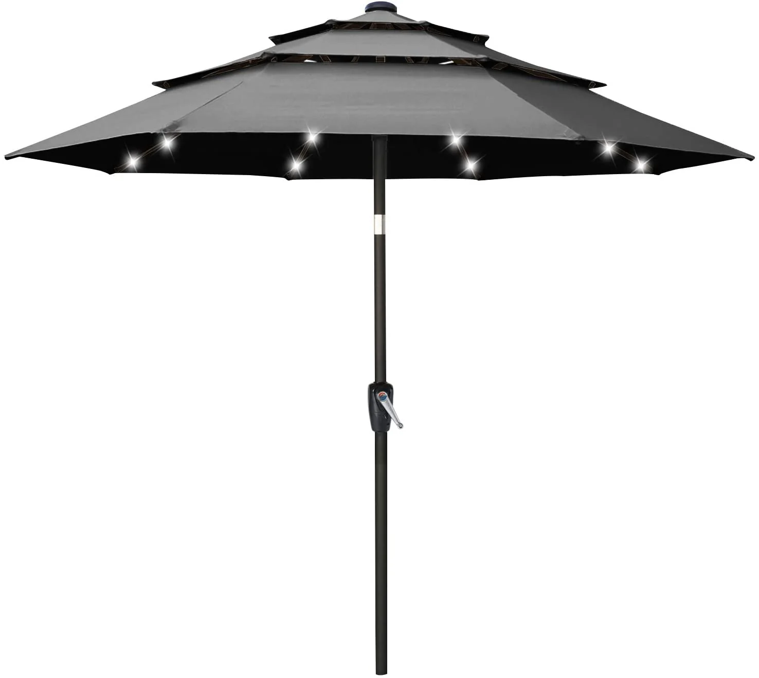 Solar 3 Tiers Patio Umbrella Outdoor with LED - Image 11