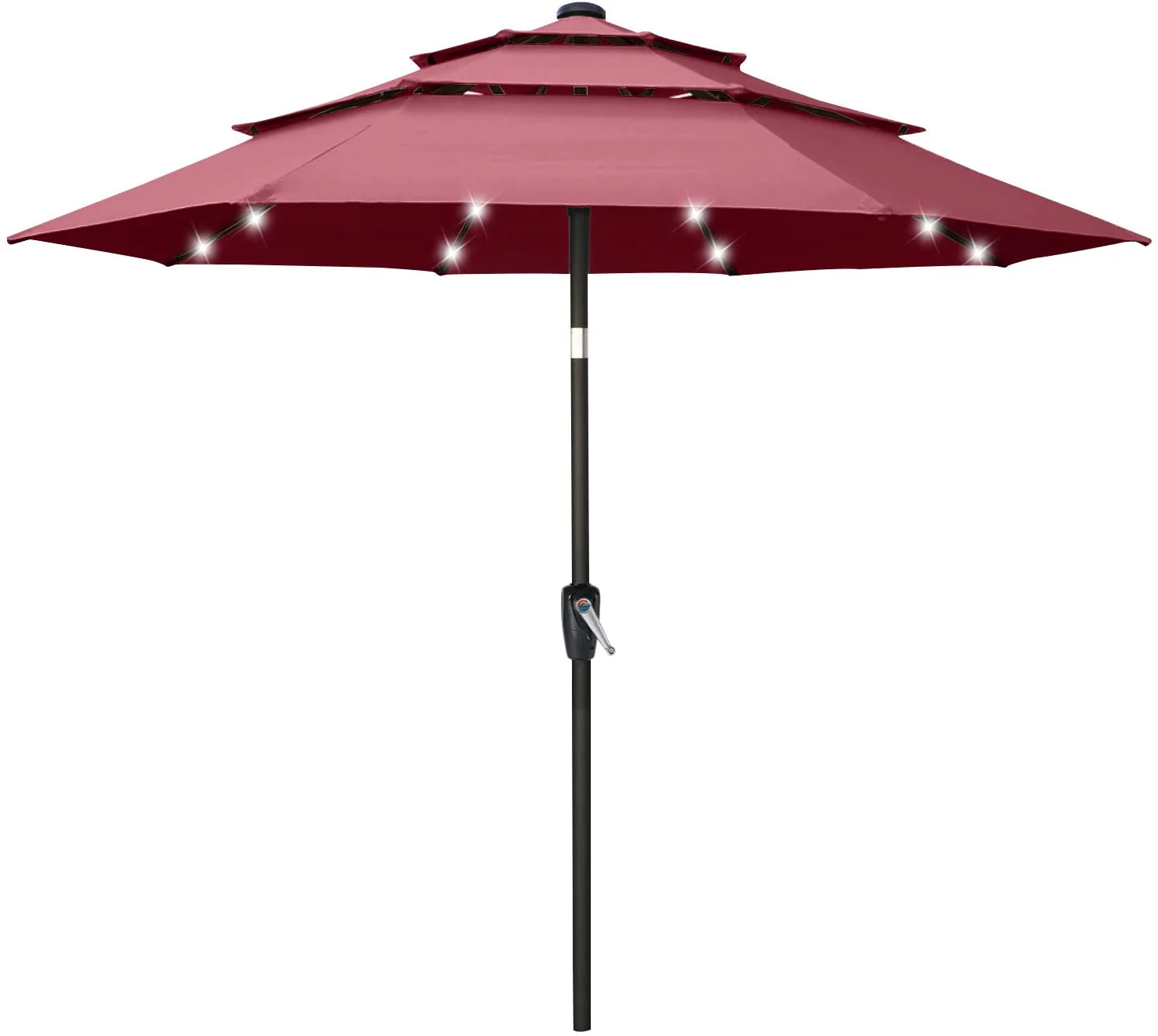 Solar 3 Tiers Patio Umbrella Outdoor with LED - Image 12