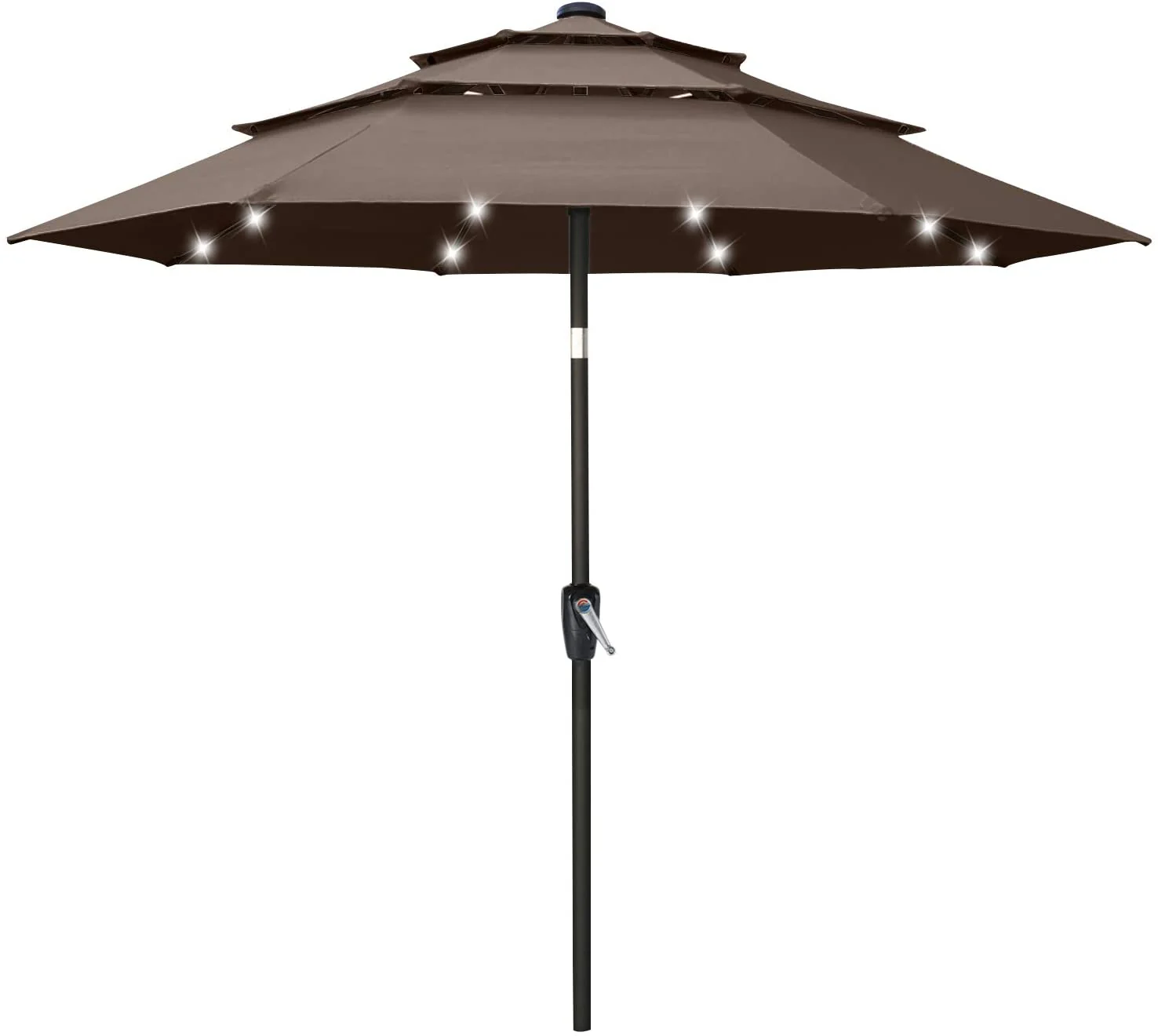 Solar 3 Tiers Patio Umbrella Outdoor with LED - Image 13