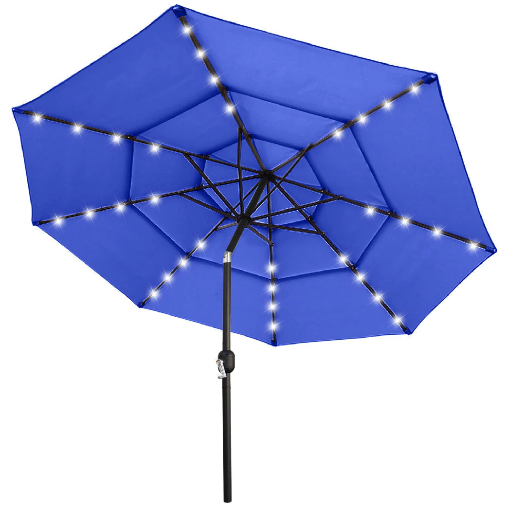 Solar 3 Tiers Patio Umbrella Outdoor with LED - Image 15