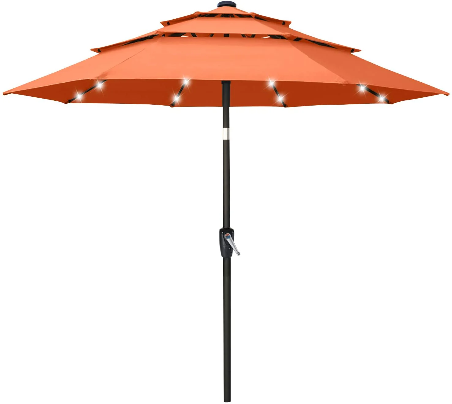 Solar 3 Tiers Patio Umbrella Outdoor with LED - Image 5