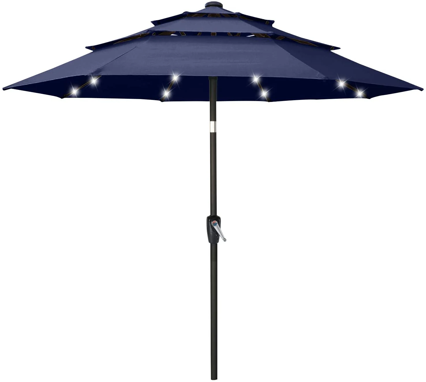 Solar 3 Tiers Patio Umbrella Outdoor with LED - Image 6