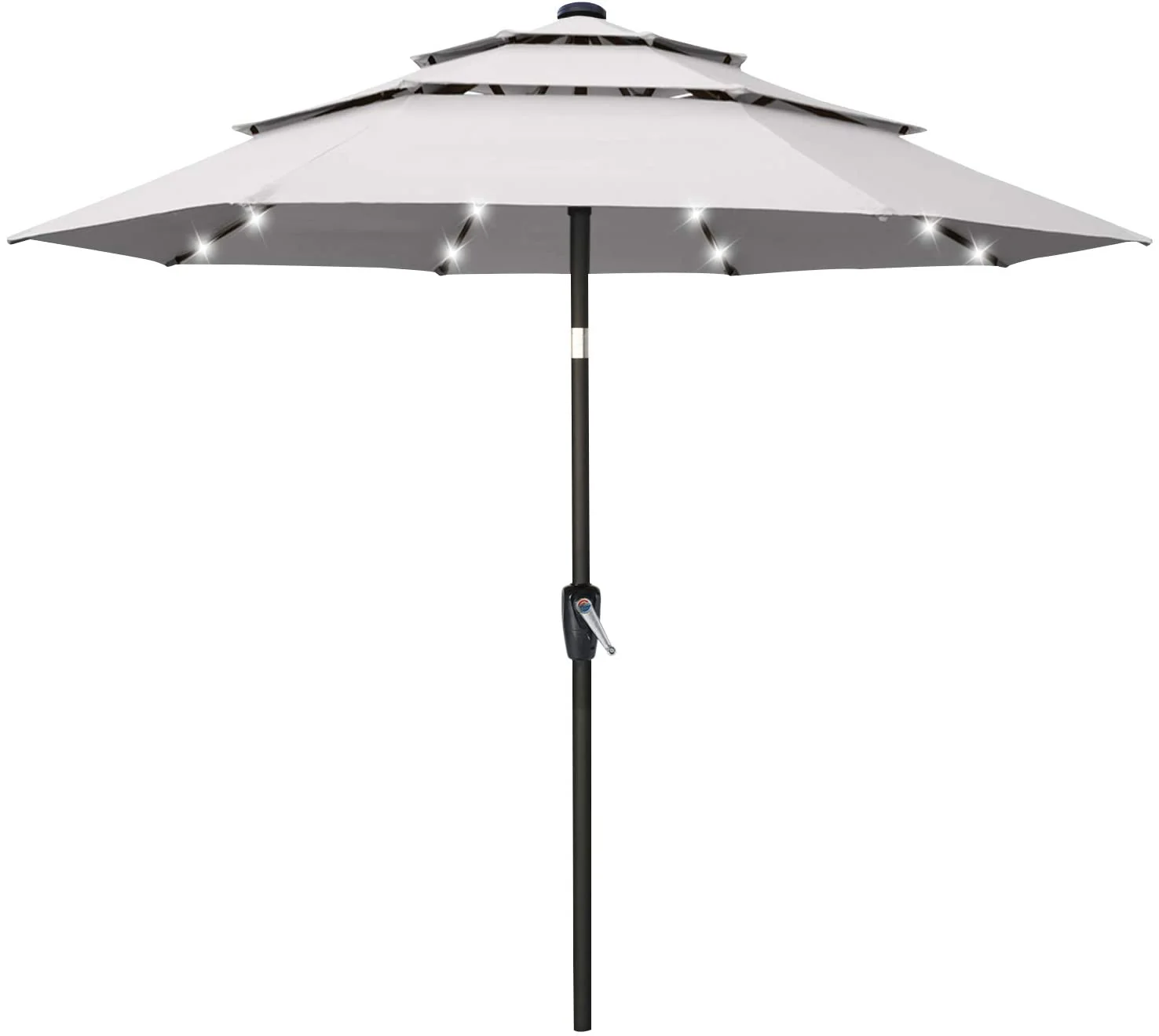 Solar 3 Tiers Patio Umbrella Outdoor with LED - Image 7